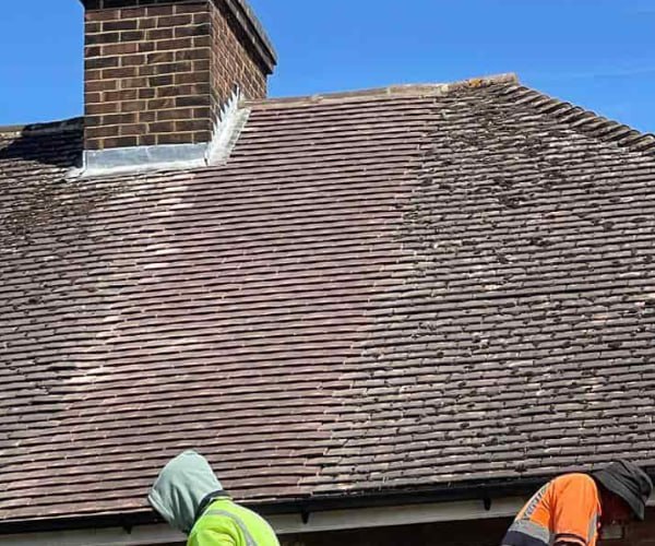 This is a photo of a roof which has just been repaired. Works carried out by EDS Roofing Stainforth